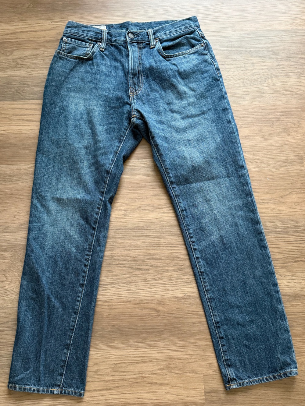 GAP Womens Straight Jeans 29x30 Blue 100% Cotton Mid Rise Classic Denim